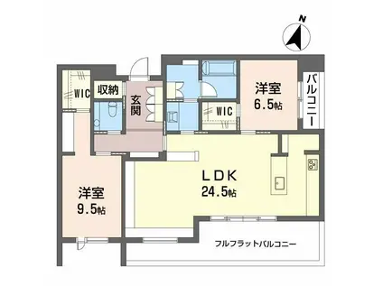 CAMELOTイースト(2LDK/4階)の間取り写真