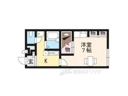 レオパレス伏見(1K/1階)の間取り写真