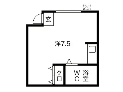 グローバルレジデンス(ワンルーム/2階)の間取り写真