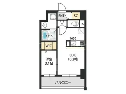 BERN GARDEN HAYASHIJI(1LDK/6階)の間取り写真