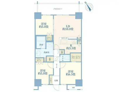 BEACON TOWER RESIDENCE(3LDK/27階)の間取り写真