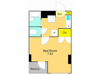 江島ビル(1K/4階)の間取り写真