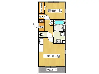 グラシューズ市川(1LDK/1階)の間取り写真