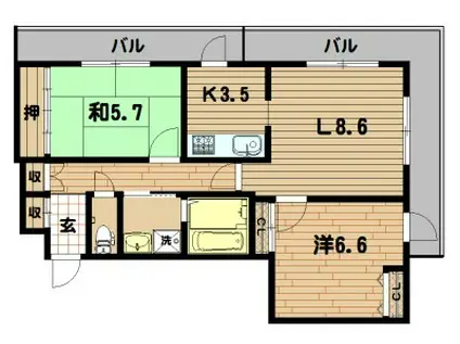 OBEL オーベル横浜戸部本町(2LDK/4階)の間取り写真