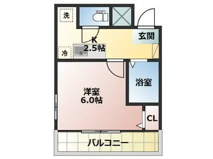 さいたま新都心B(1K/3階)の間取り写真