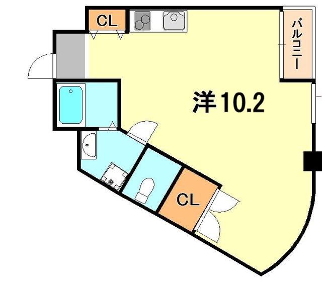 平野レジデンス(ワンルーム/3階)の間取り写真
