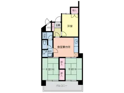 エスポワールあずま(2LDK/3階)の間取り写真