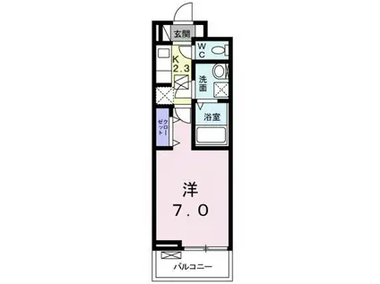 ラ・プラージュII(1K/1階)の間取り写真