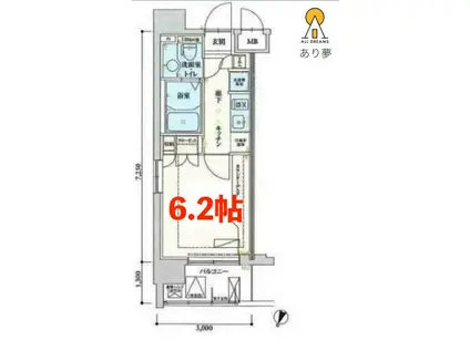 リヴシティ横濱弘明寺(1K/3階)の間取り写真