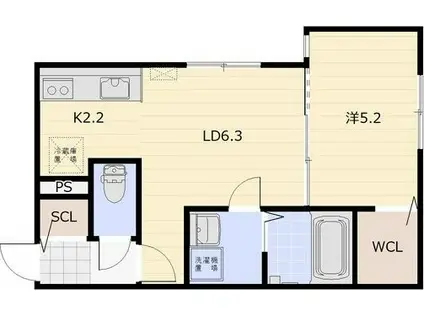 C KRON KREIS(1LDK/3階)の間取り写真