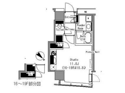マイタワーレジデンス(1K/15階)の間取り写真