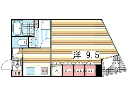 アンリーヴ北野(1K/5階)の間取り写真