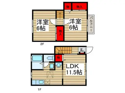 ブイ・アトリオ(2LDK/1階)の間取り写真