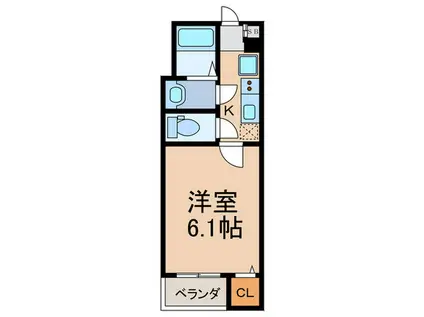 モダンアパートメント枚方上之町(1K/1階)の間取り写真