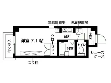 ヴェール魚崎(1K/3階)の間取り写真