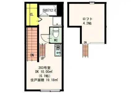 MIURA-1(ワンルーム/2階)の間取り写真