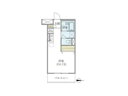 メゾンベール南麻布(ワンルーム/3階)の間取り写真