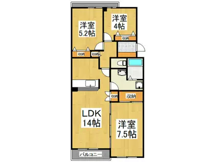 キャピタルマンション志木(3LDK/1階)の間取り写真