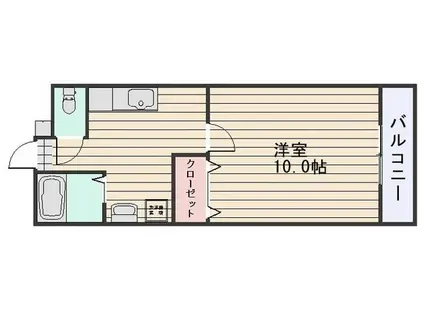 スーリール平田(1K/2階)の間取り写真