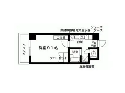 LIBERTYHILLSII(1K/4階)の間取り写真