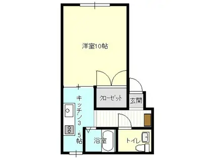 フォース正洋(1K/2階)の間取り写真