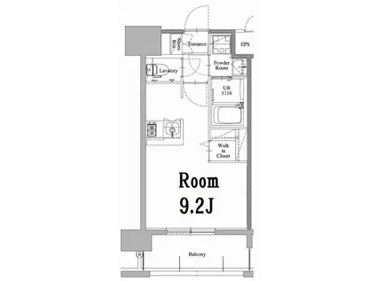 エンクレスト天神LARK(ワンルーム/8階)の間取り写真