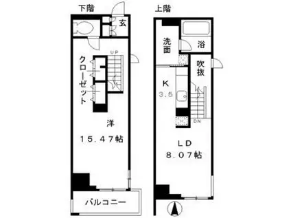 レジディア東桜II(1LDK/4階)の間取り写真