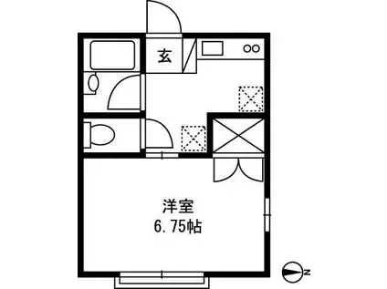 YSハイツA(1K/2階)の間取り写真