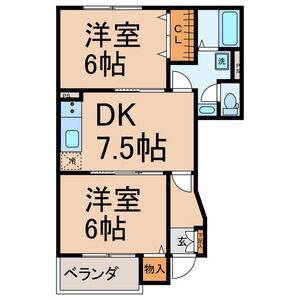 サンジュネス 1(2DK/1階)の間取り写真