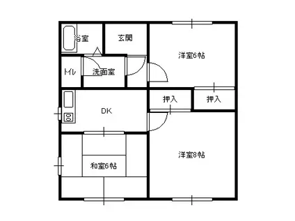 サンライズコーポ石崎II(3DK/1階)の間取り写真