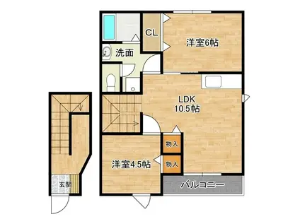 ロイヤルシャトーABCDE(2LDK/2階)の間取り写真