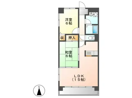 クオーレ(2LDK/2階)の間取り写真