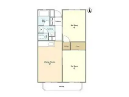 グリーンコーポ金田(2DK/2階)の間取り写真