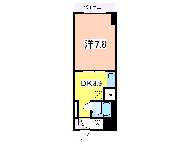 コープ野村万代(1DK/5階)の間取り写真