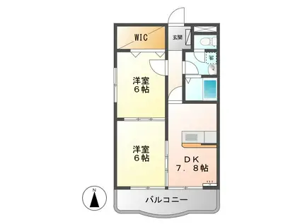 グリーントマト(2DK/4階)の間取り写真