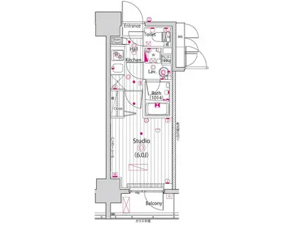 グランド・ガーラ立川(1K/5階)の間取り写真
