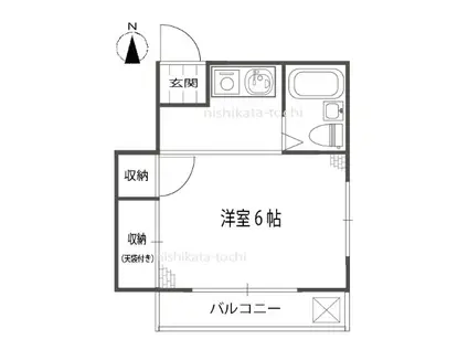 ヒュッテ水上(1K/3階)の間取り写真