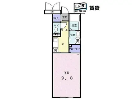 グランデュールR(1K/3階)の間取り写真