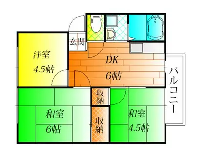 ファミールハイム(3DK/2階)の間取り写真