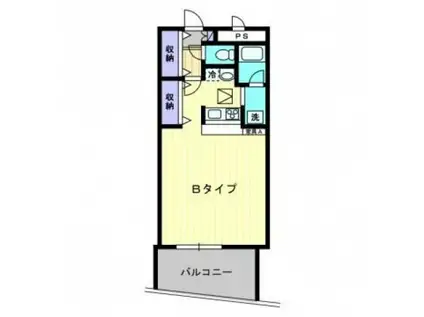 プランドールF(1K/4階)の間取り写真