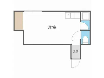 ALIVIOII(ワンルーム/1階)の間取り写真