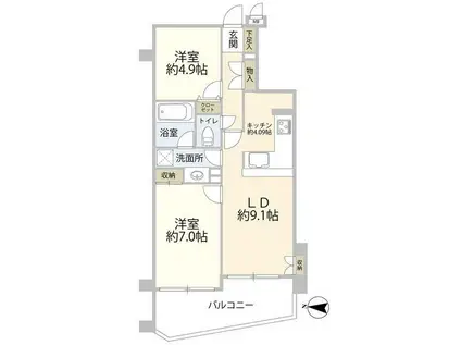 ドメスたまプラーザ(2LDK/3階)の間取り写真