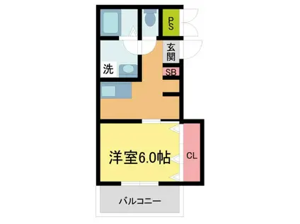 SYブリーゼ(1K/2階)の間取り写真