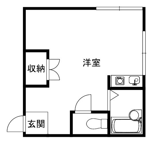 ヤバセハイツ(ワンルーム/3階)の間取り写真