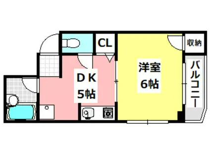 エルドラード箕面II(1DK/1階)の間取り写真