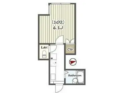 テラスハウス西国立(1K/1階)の間取り写真