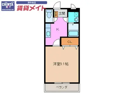 グレーシア(1K/1階)の間取り写真