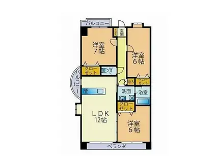 エクセレンテシャルム(3LDK/5階)の間取り写真