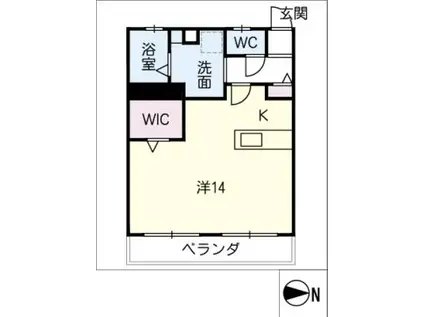グランメールK(ワンルーム/4階)の間取り写真