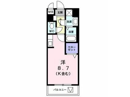 オール ドゥ ウーユ(ワンルーム/3階)の間取り写真